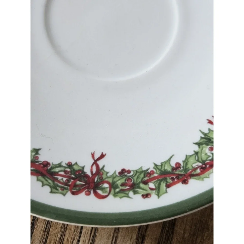 Christopher Radko Traditions Holiday Celebrations Christmas Saucers Set Of 6